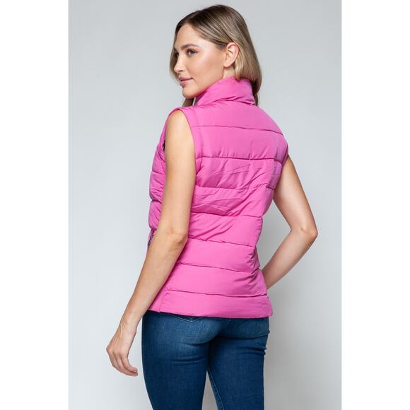 SNOBBISH Pink Zip Up Turtleneck Puffer Vest Full Zip Pockets NEW Fall Winter - Picture 6 of 7
